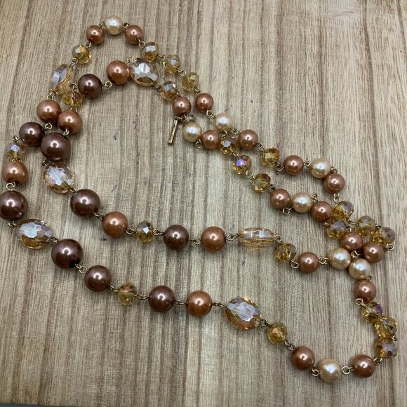 Kenneth Cole Long Single Strand Beaded AB Necklace - Picture 2 of 7